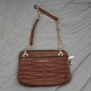 Vince Camuto Brown Crossbody Bag with Chain Strap